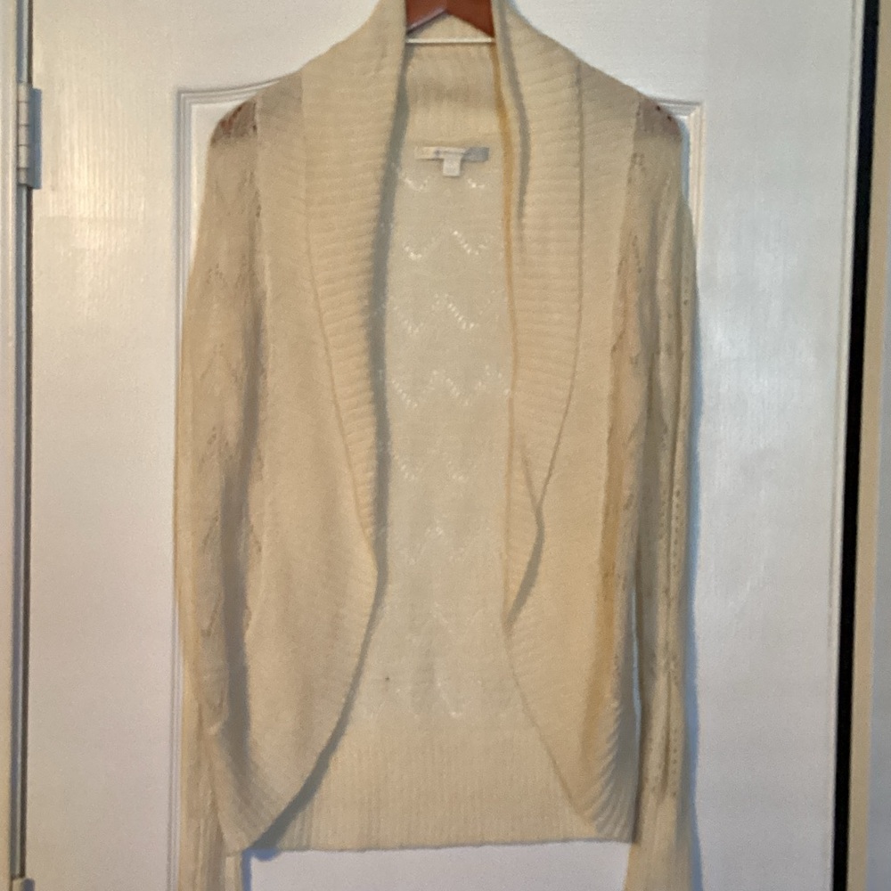 Lauren Concord Off White Open-Front Cardigan
